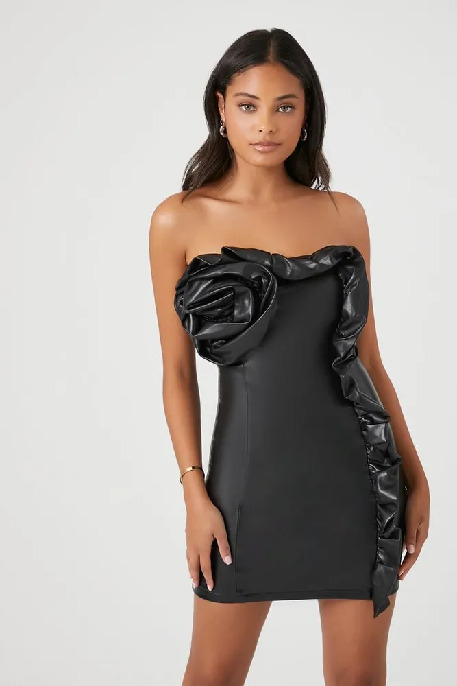 Forever 21 2024 black leather dress