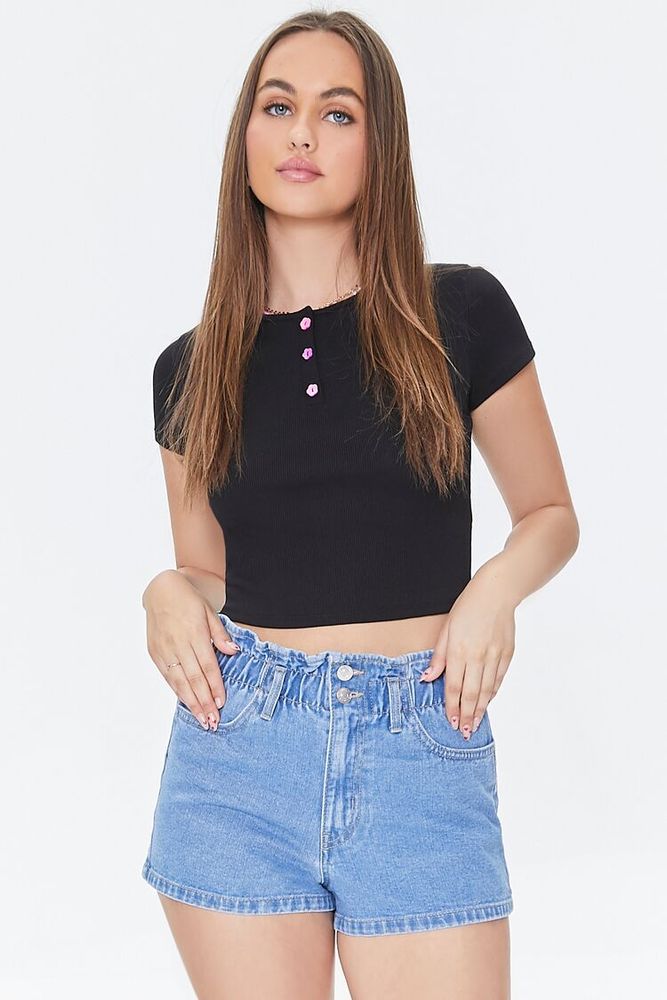 Forever 21 paperbag best sale denim shorts
