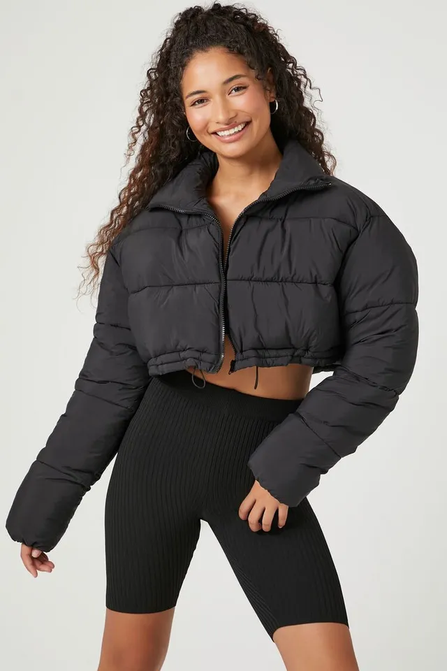 Forever 21 cropped puffer jacket 2025