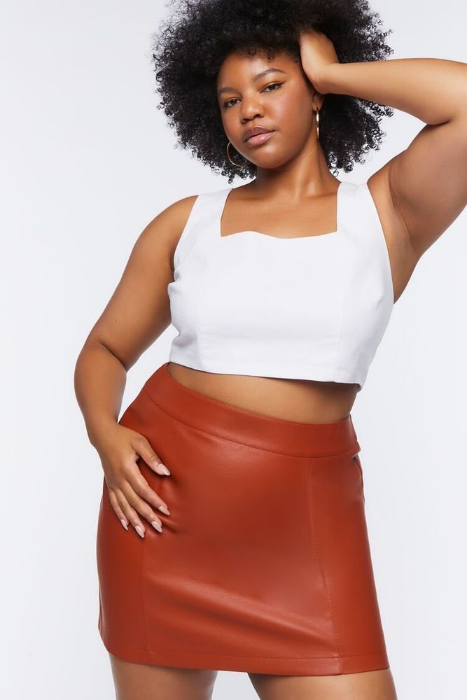 Forever 21 faux leather skirt top