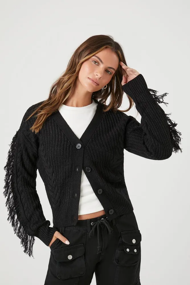 Womens fringe cardigan discount