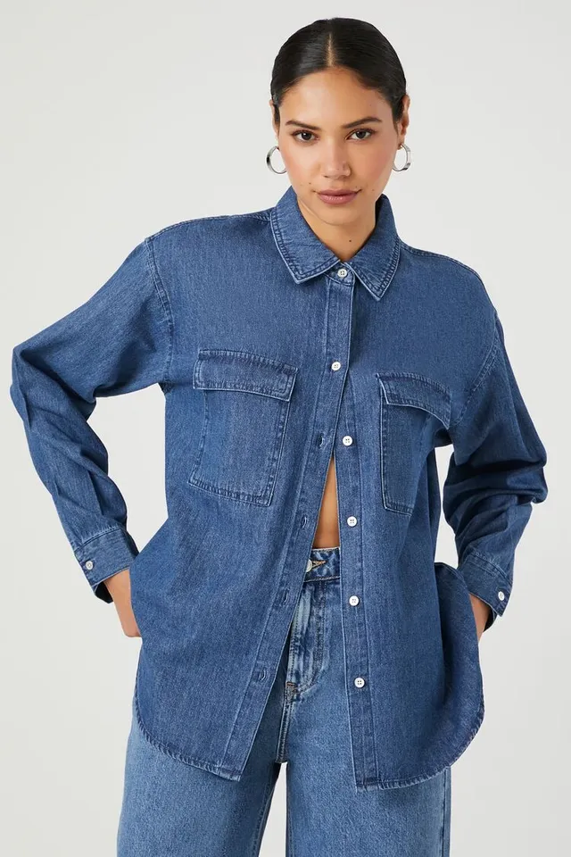 Topshop womens deals denim shirt