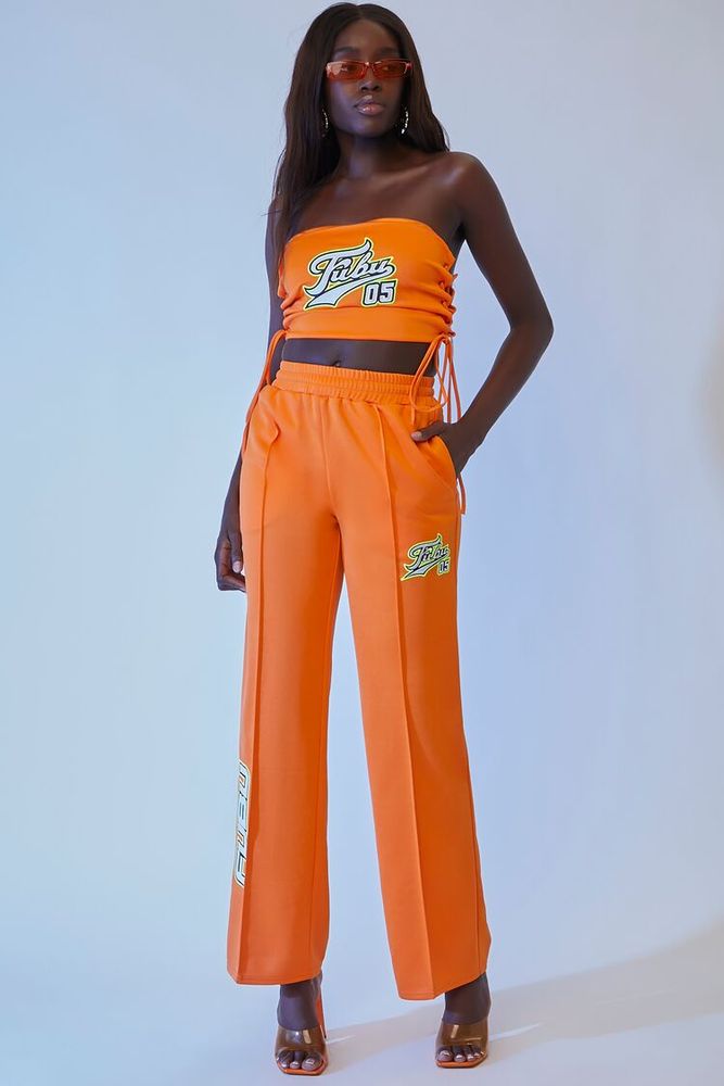 Orange shop mesh pants