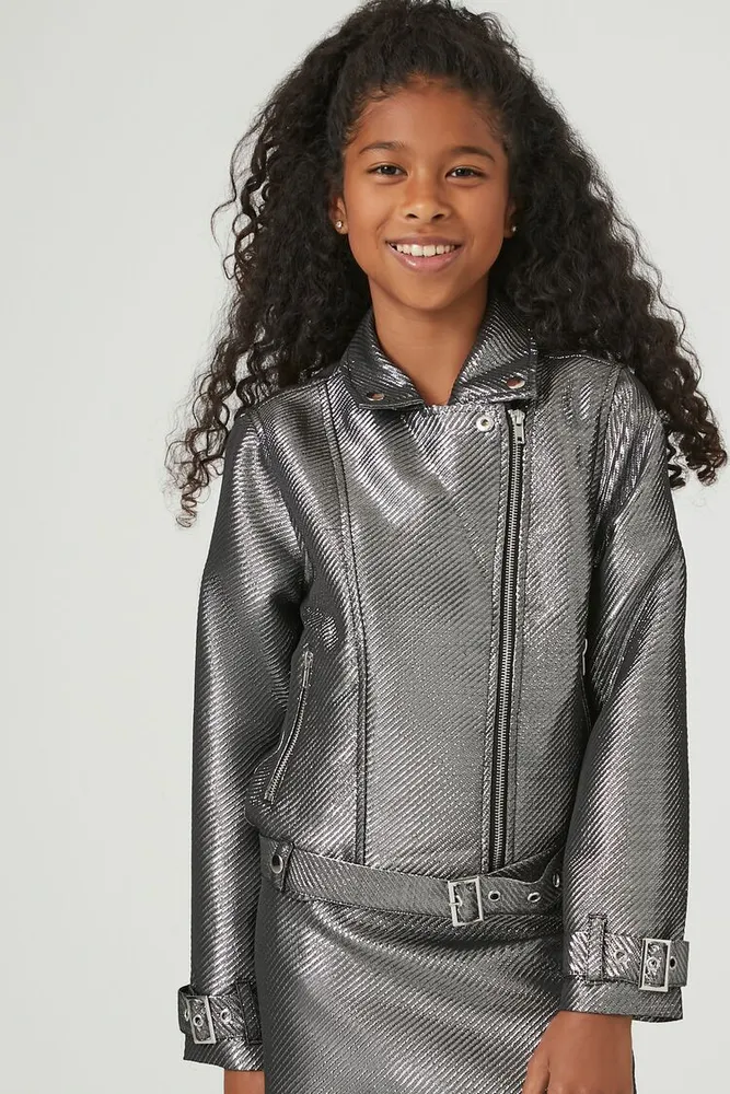Metallic outlet jacket girls