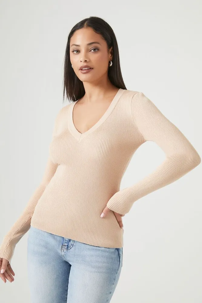 Forever 21 ribbed v 2025 neck top