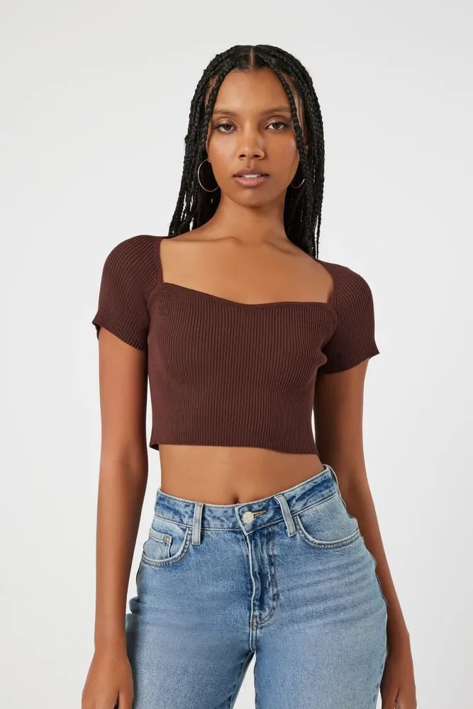 Cropped short sleeve sweater best sale