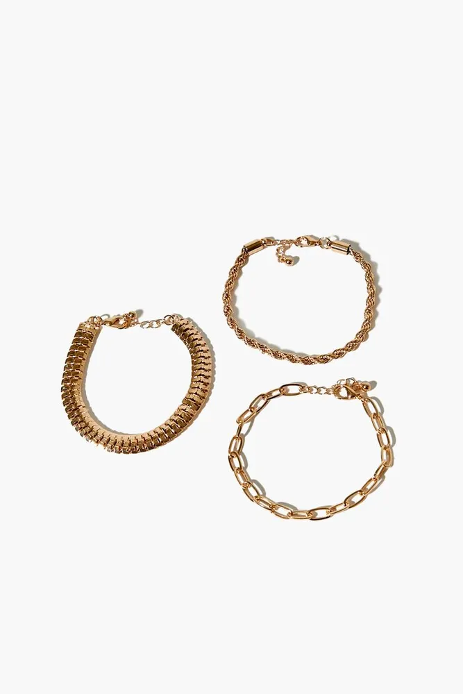 Forever 21 Women s Rope Chain Bracelet Set in Gold MainPlace Mall