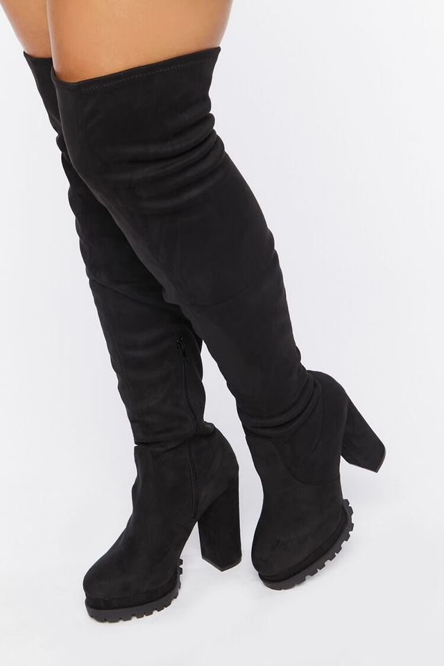 Forever 21 black thigh high deals boots