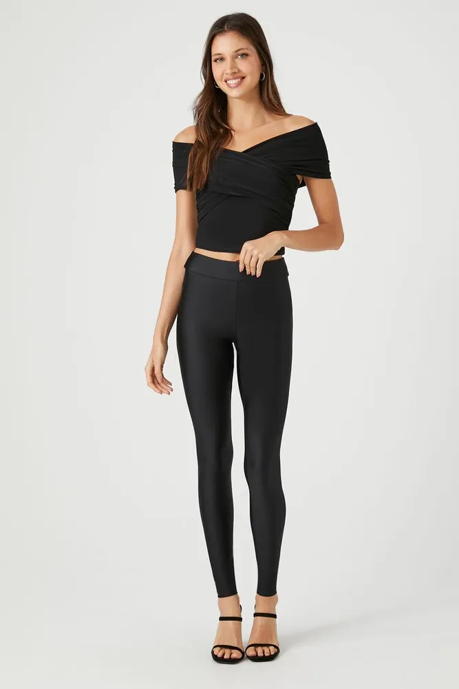 Forever 21 Women s High Shine Mid Rise Leggings Foxvalley Mall