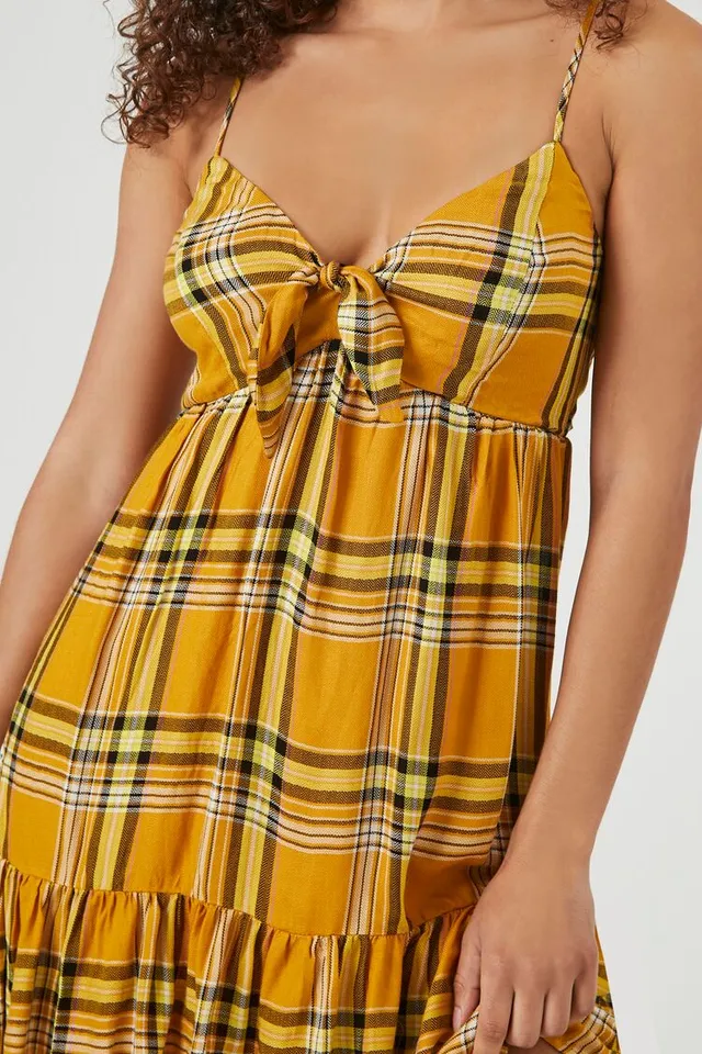 Forever 21 yellow plaid dress hotsell