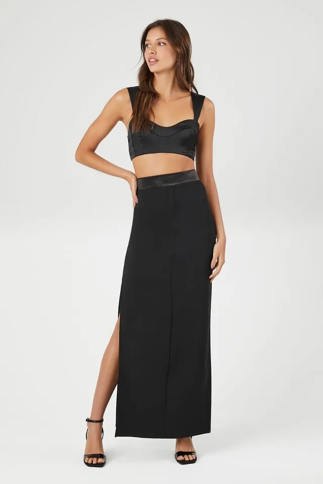 Black maxi on sale skirt crepe