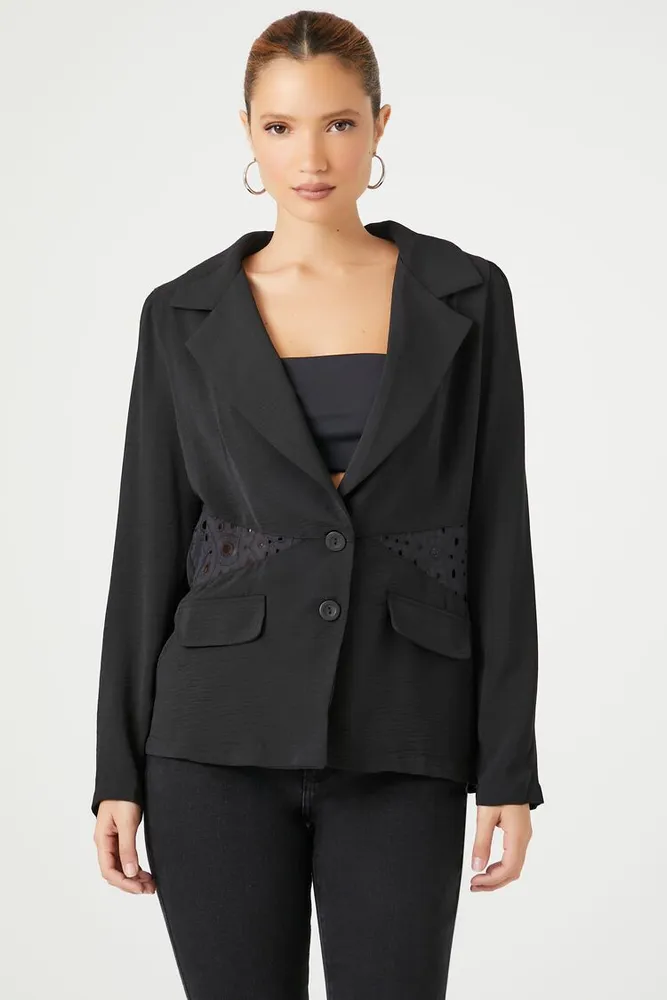 Black lace blazer forever 21 hotsell