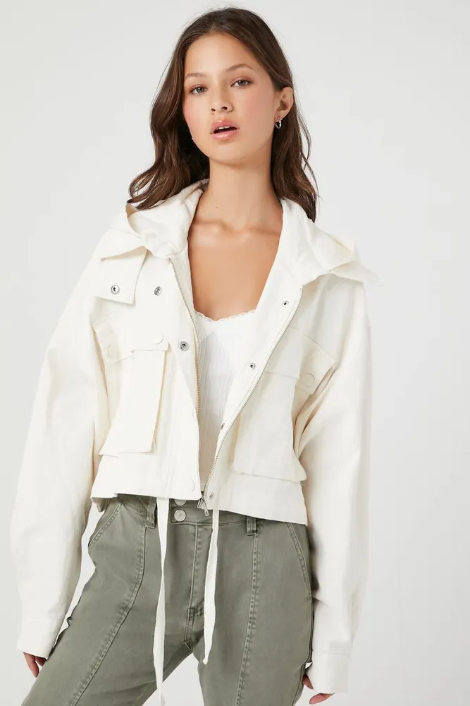 Hooded twill cheap jacket womens