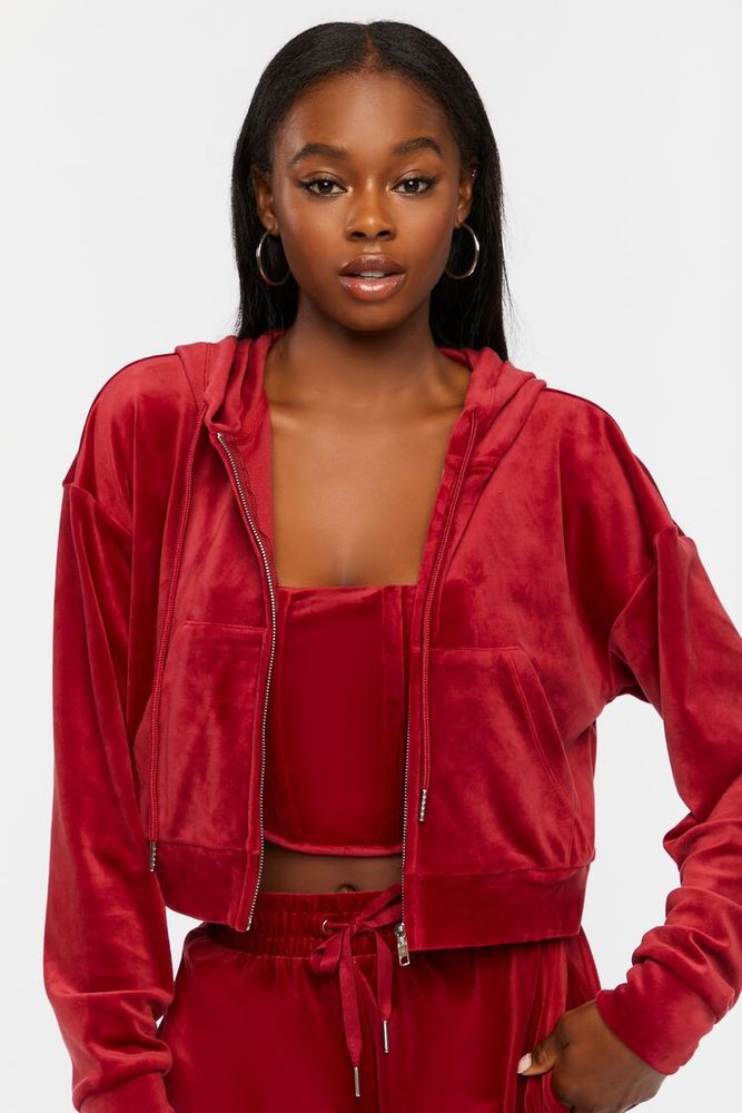 Red zip up hoodie forever 21 hot sale