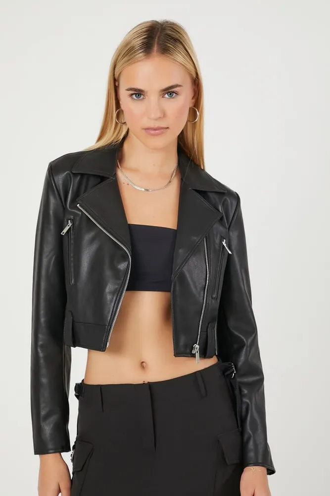 Faux leather jacket forever 21 shop