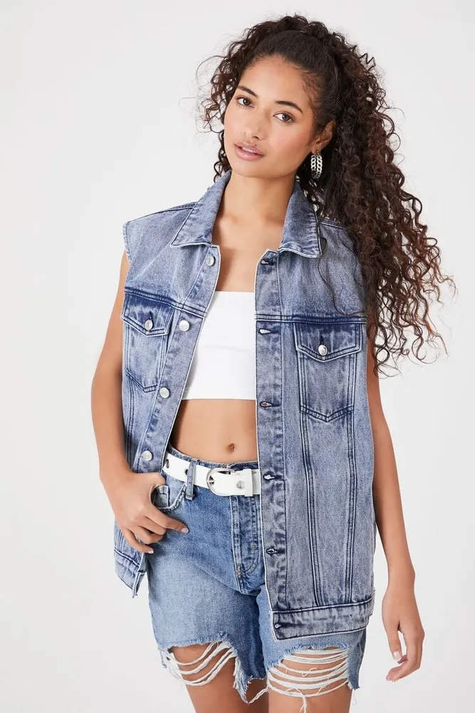 Forever 21 denim vest clearance