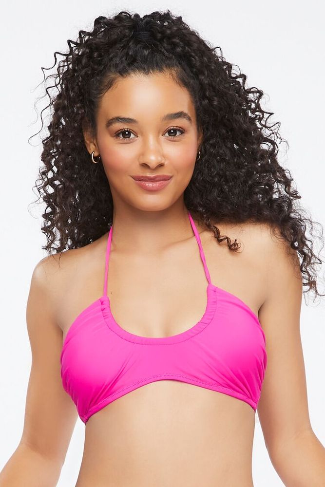 Pink halter neck bikini discount