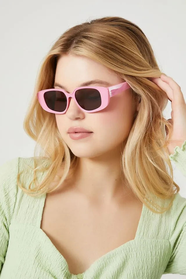 Forever 21 Rectangular Sunglasses in Pink Brown CoolSprings Galleria