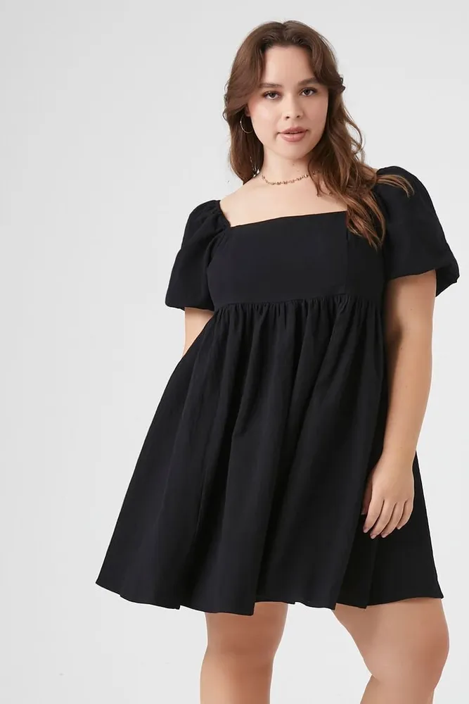 Forever 21 Women s Puff Sleeve Babydoll Dress 2X MainPlace Mall