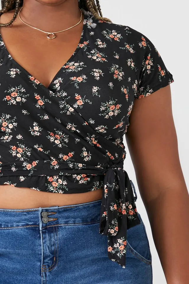 Forever 21 sale floral wrap top