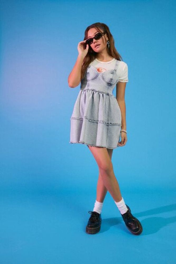 Sweetheart denim dress sale