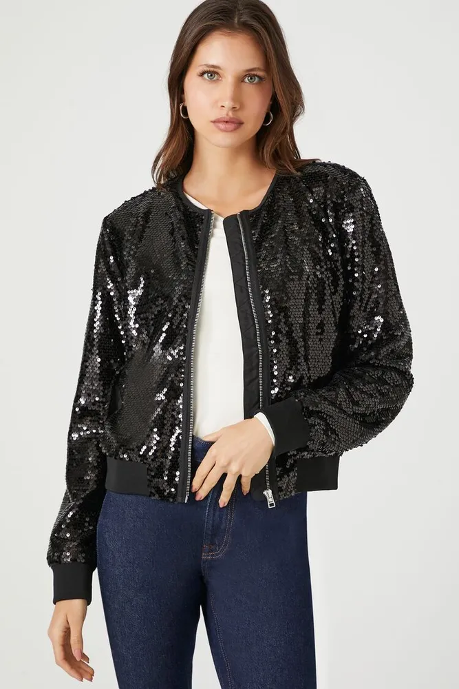 Forever 21 Women s Sequin Bomber Jacket Plaza Las Americas