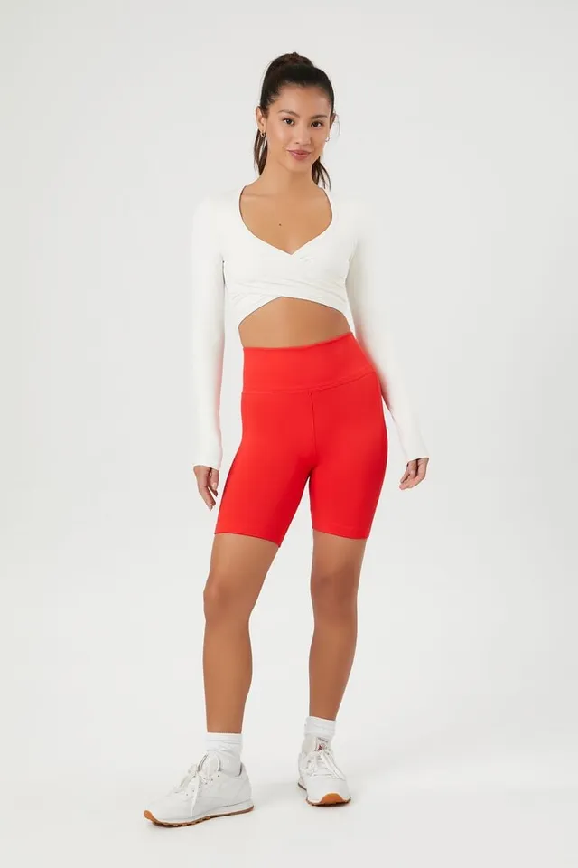 Red biker shorts forever 21 hotsell