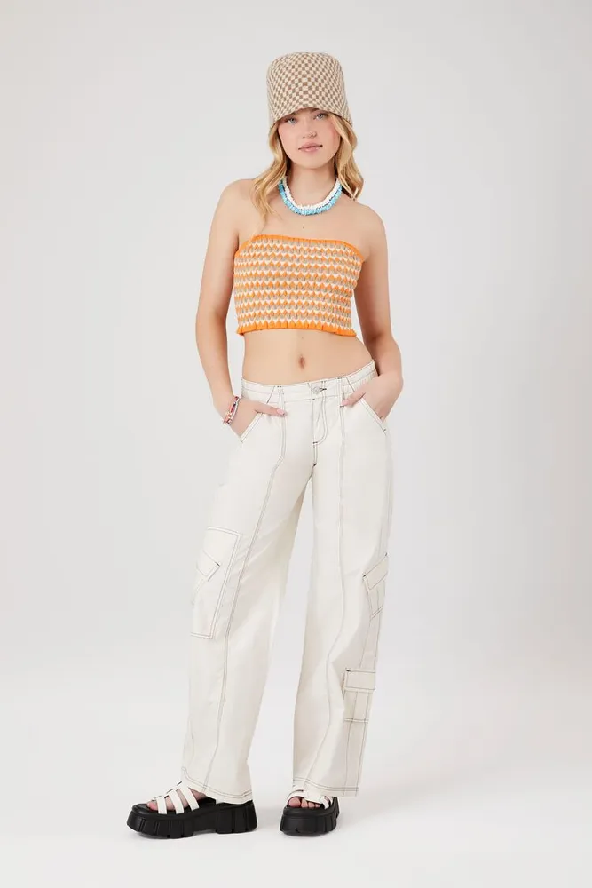 Forever 21 white cargo pants top
