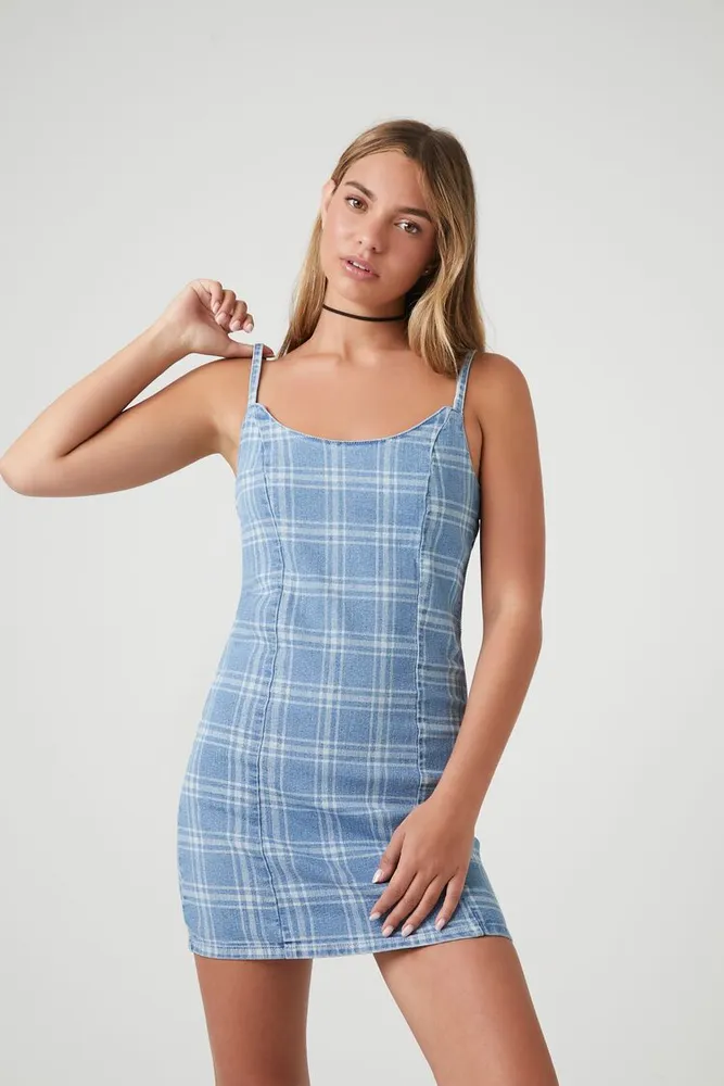 Plaid cami mini on sale dress