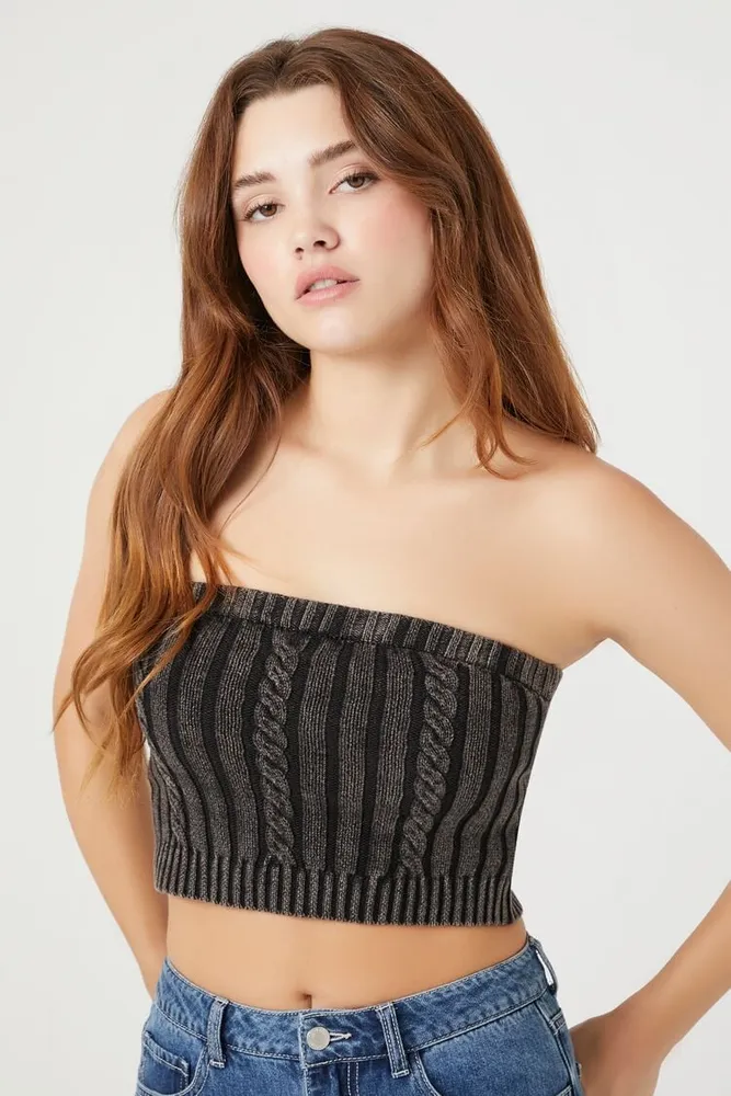 Cable knit sales tube top