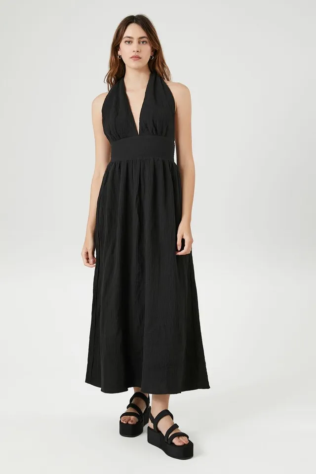 Forever 21 black halter dress sales