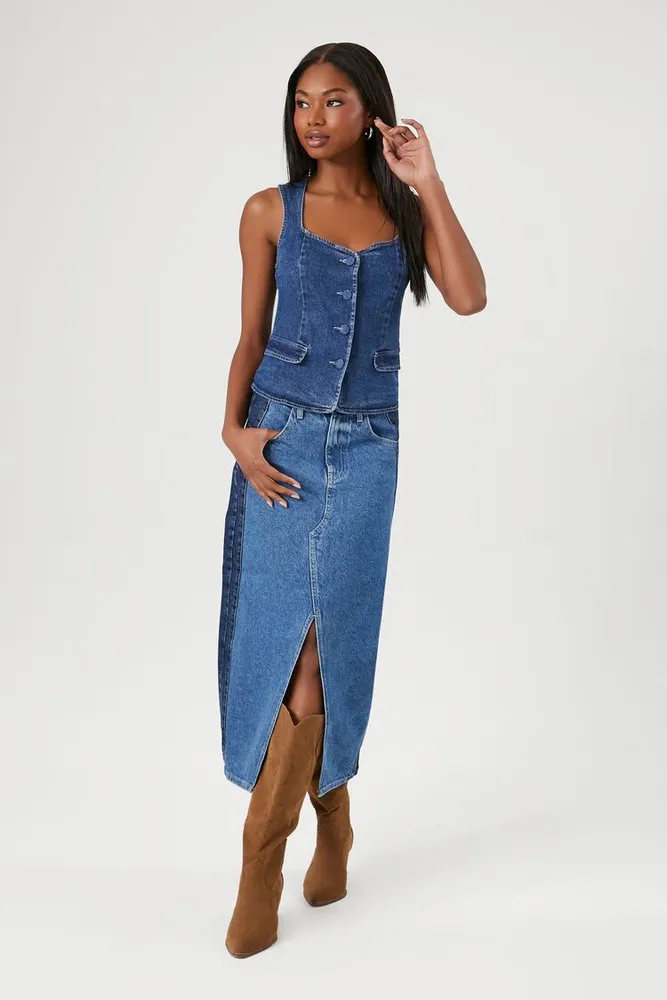 Forever 21 denim midi skirt store