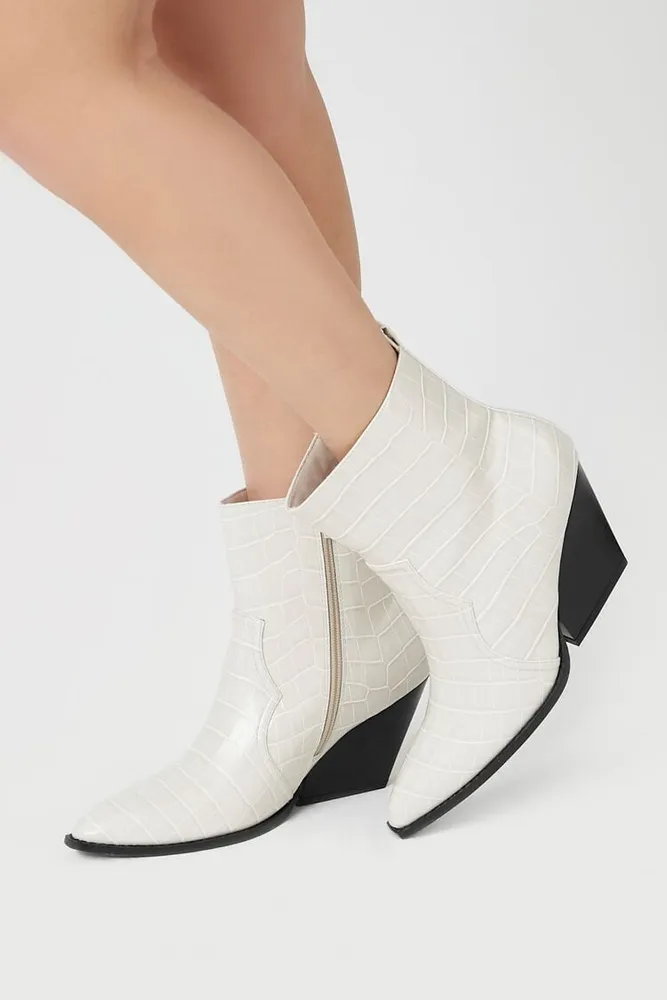 Faux croc booties hotsell