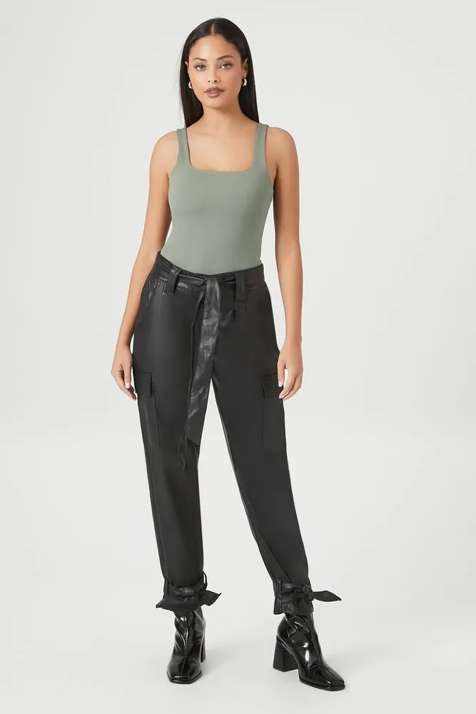 Leather joggers forever 21 shop