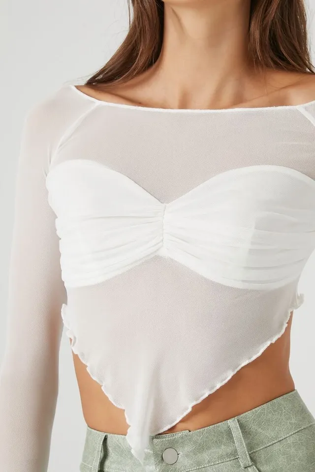 Forever 21 white mesh top 2025