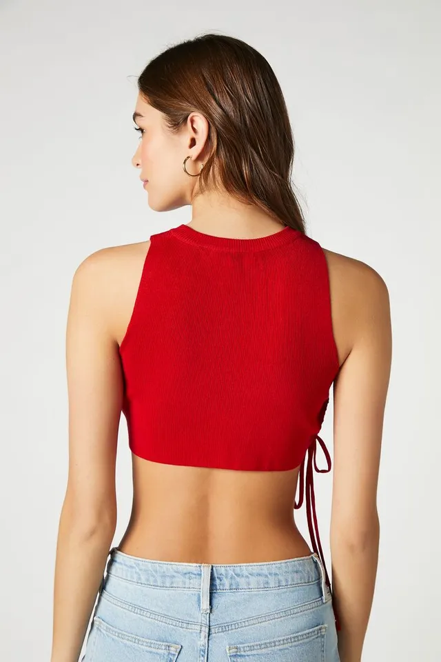 Forever 21 red crop on sale top