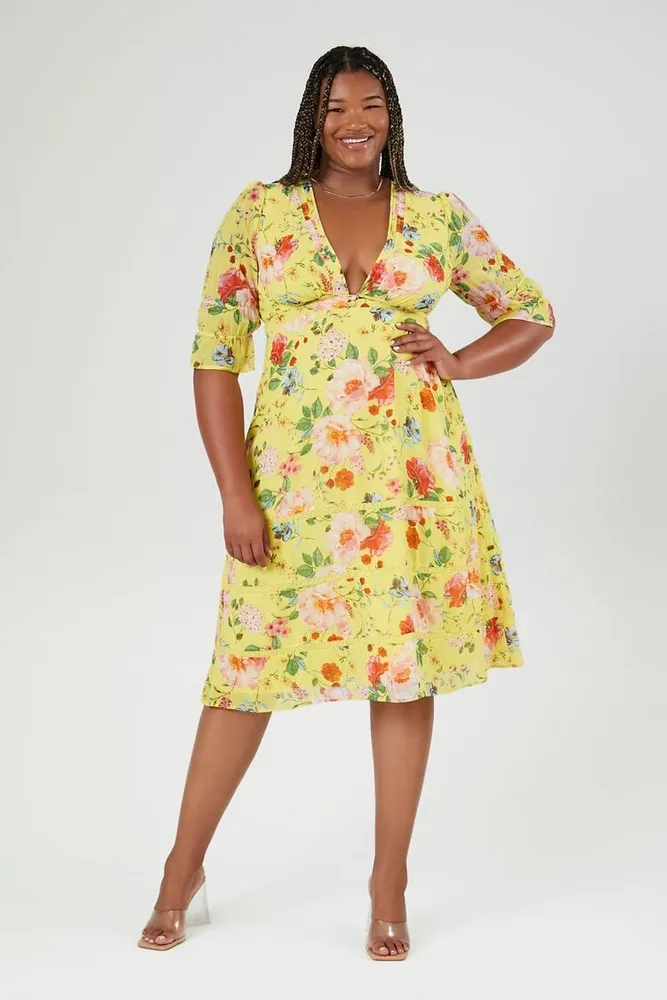 F21 floral dress outlet