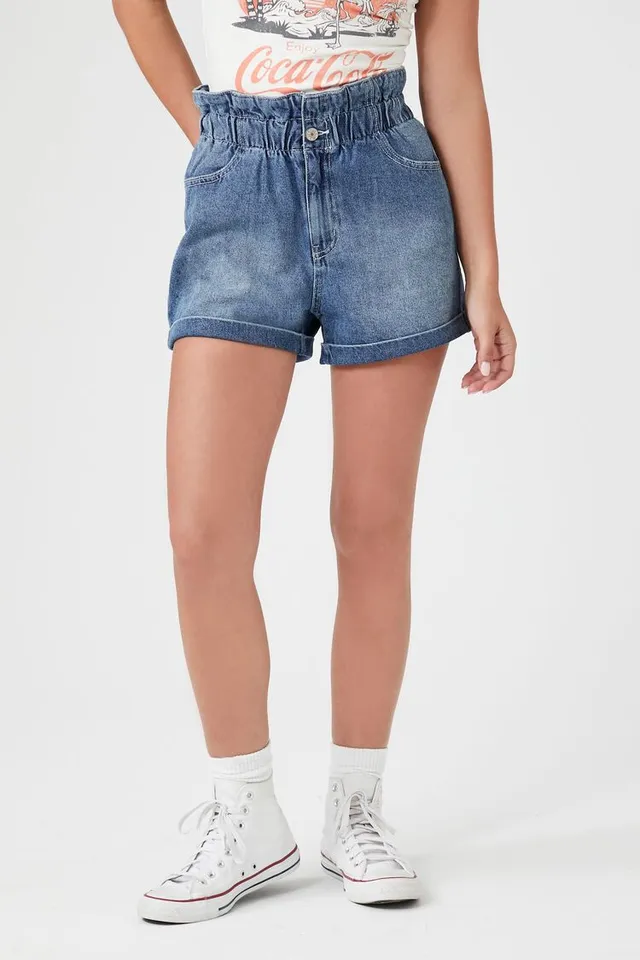 Paperbag denim shorts forever 21 new arrivals