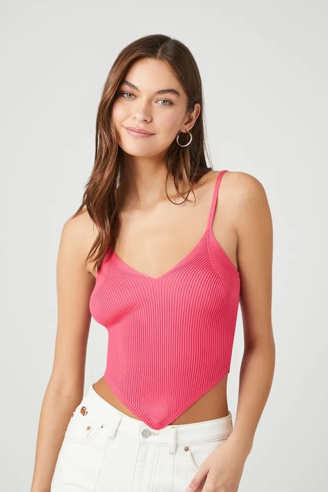 Cropped rib knit tank top sales forever 21