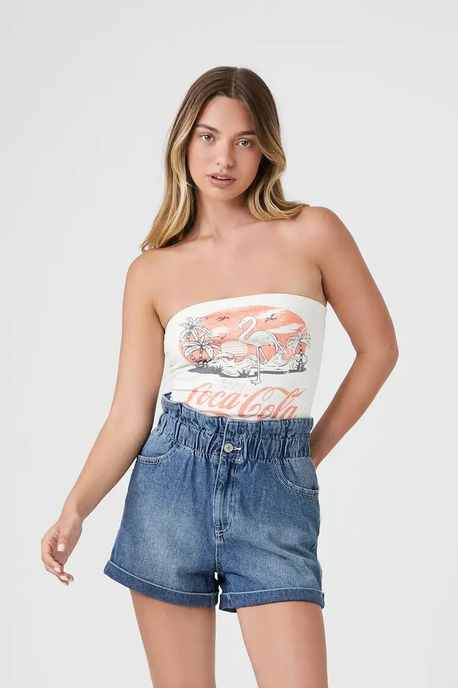 Forever 21 cheap paperbag denim shorts
