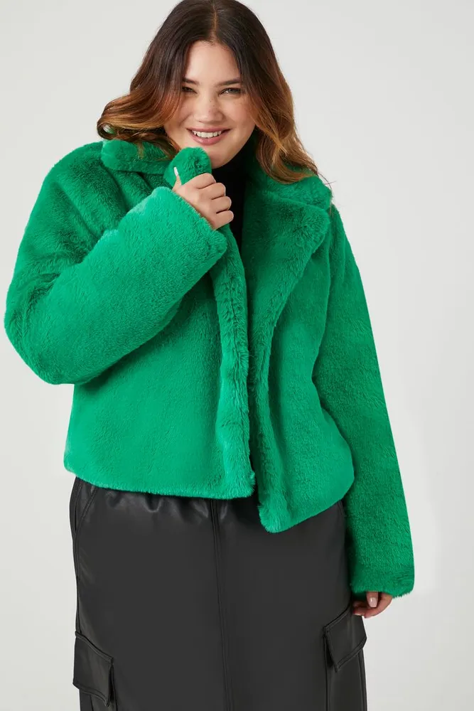 Forever 21 shop green fur coat