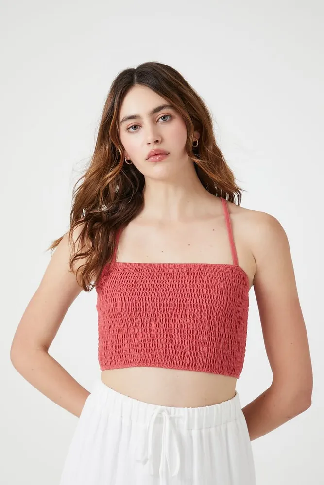 Smocked cropped best sale cami