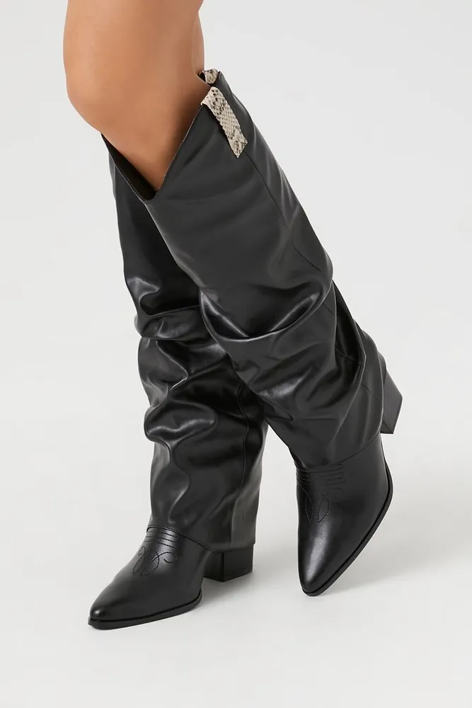 Forever 21 faux leather boots top
