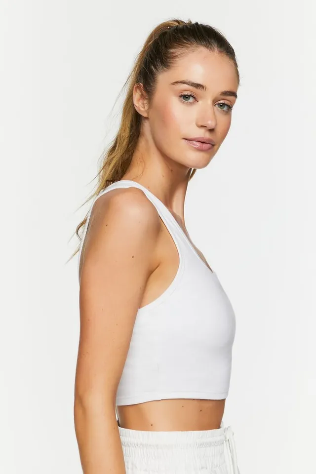 Forever 21 white crop top tank on sale