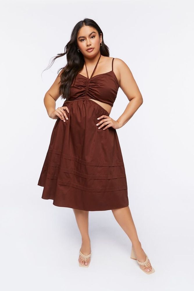 Forever 21 Women s Cutout Fit Flare Midi Dress CoolSprings