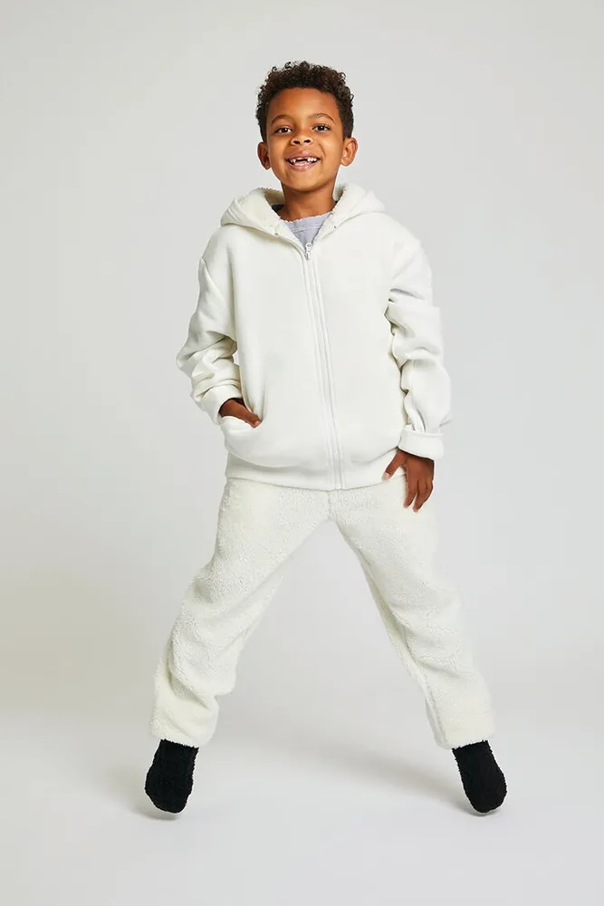 Faux shearling joggers on sale