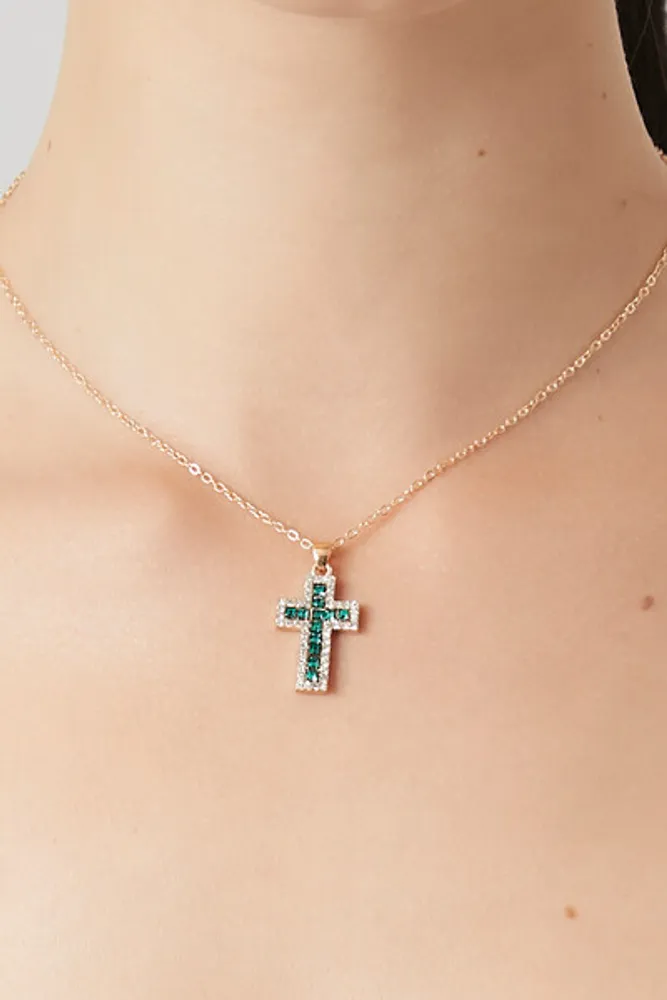 Rhinestone online cross necklace