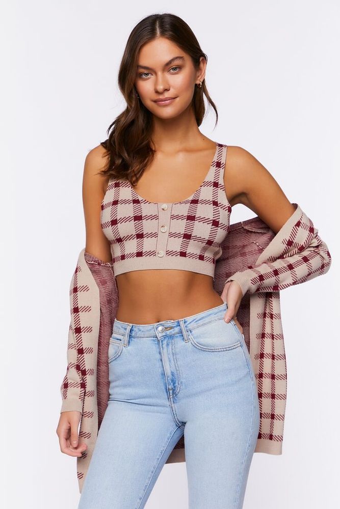 Forever 21 plaid sweater hot sale