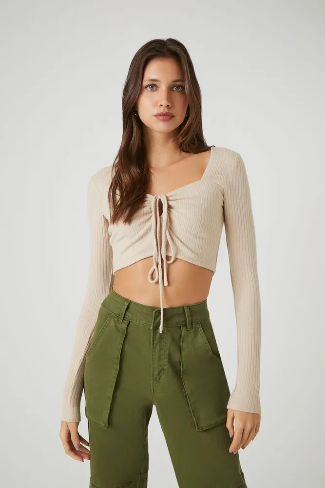 Forever 21 ribbed hot sale knit crop top
