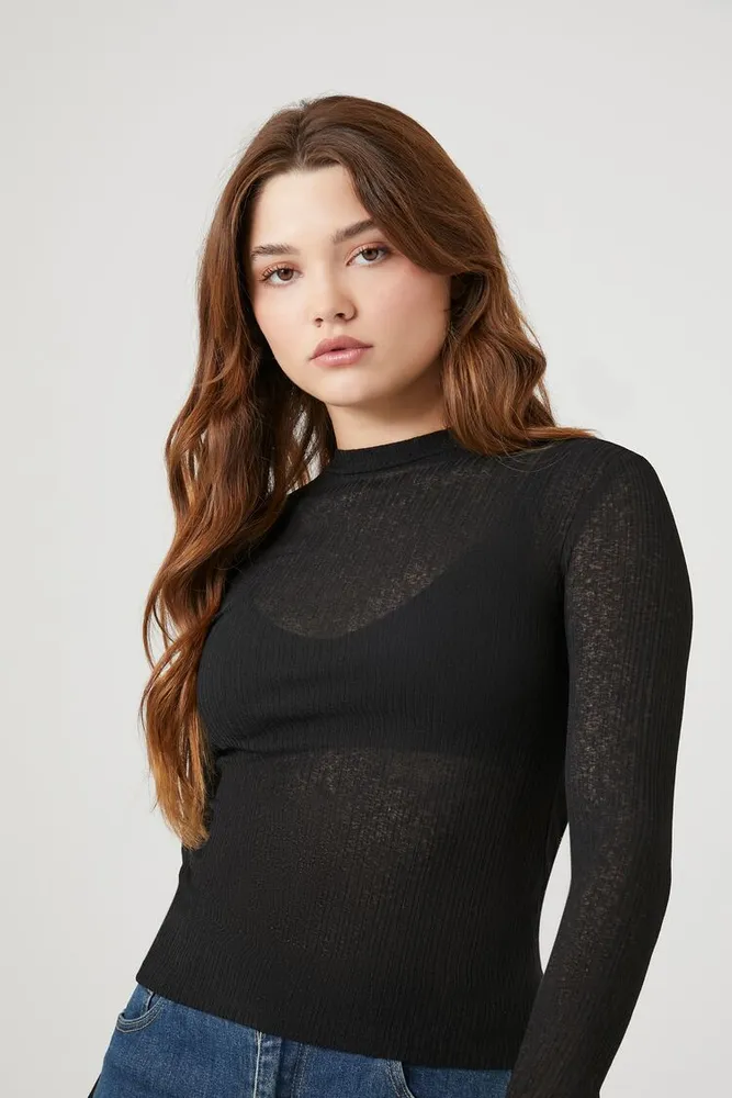 Forever 21 ribbed shop mock neck top